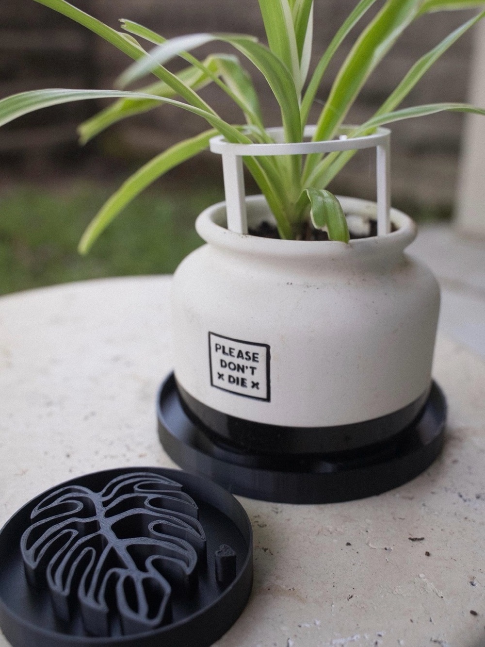 Monstera Leaf Plant Saucer Tray 9” | Large Plant Drip Tray - Picture 7 of 7